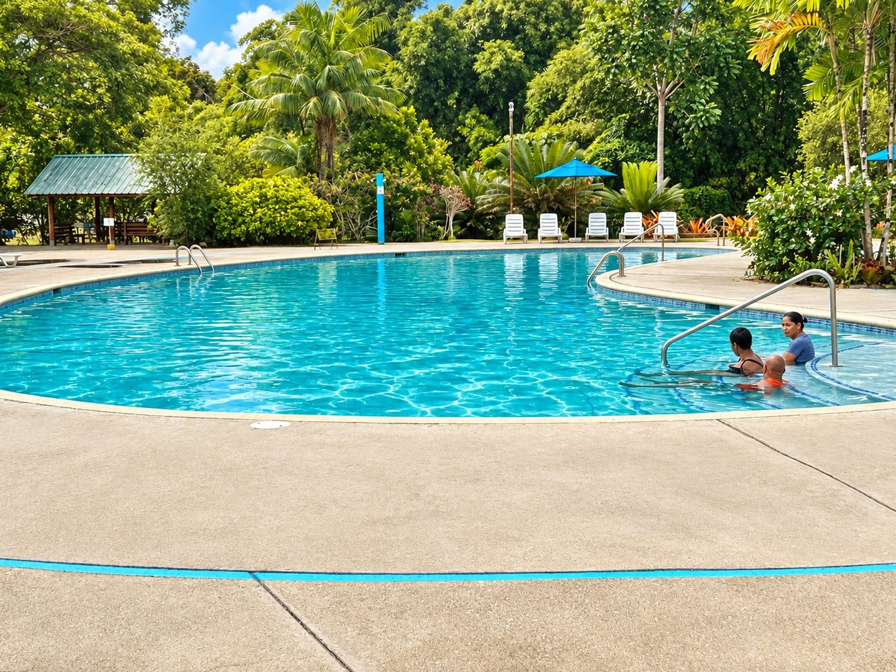 Guests enjoying La Vega Estate's Two Pools